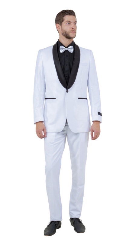 Bryan Michaels Mens Tuxedos MT146S-03-WHT-BLK